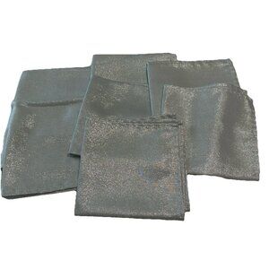 7 - 18” Silver Metallic Cloth Dinner Napkins Party Sparkle Shimmer